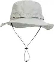 [Muryobao] Men Sun Hat Summer UPF 50+ Boonie Bucket Hats Wide Brim Breathable Foldable Safari Fishing Cap