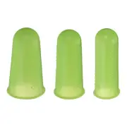 9Pcs Rubber Fingers Tips Finger Protectors Silicone Thimble 3 Sizes Green