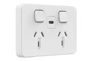 Clipsal Iconic Double Powerpoint 10A with USB-C Charger | 3025USBC-VW