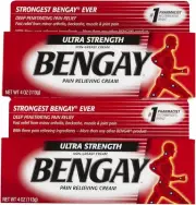 Bengay Ultra Stength Pain Relieving Cream, Non-Greasy-Ultra Strength, 2 pk