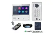 Eyevision EasyInstall Two Wire 7 Inch Touch Screen Intercom Monitor, 2.0 Mega Pixel, 170 Super Wide Angle Video Keypad Outdoor Station, and Stainless Steel Electric Gate and Door Striker