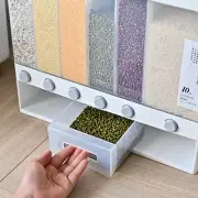 Automatic Plastic Cereal Dispenser Wall Hanging Food Storage Box Rice Grain Cans