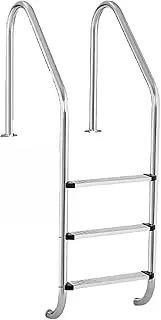 Swimming Pool Ladder,Incline Above Ground in-Pool Swimming Pool Ladder, 2/3-Step In-Ground Stainless Steel Step,Easy to Use(3Step)