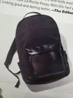 NWT GQ Box PX Men's Canvas Backpack Black Laptop Sleeve Vegan Leather FREE S/H