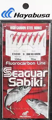 Hayabusa EX030-6 Sabiki Seaguar Red Hook Red Aurora Size 6 6 Hooks