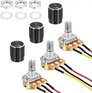uxcell 3 Pack WH148 Potentiometer B10K Ohm Single-Joint Variable Resistors 3 Terminals Linear Taper Rotary 20cm JST-XH2.54 Connector Wire With Knob Cap for Audio Volume Control