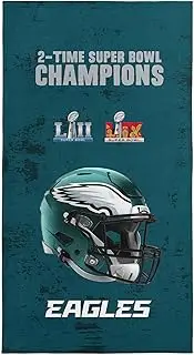 Northwest NFL Philadelphia Eagles 2025 Super Bowl LIX Multi Champ Unstoppable Beach Towel 30X60 Inches