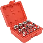 14Pcs E Star Socket Set, External Torque Star Socket Kit, Bit Socket Female, Chrome Vanadium Steel Portable External Star Socket Set for Repair Maintenance
