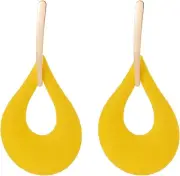 Fashion Hollow Oval Acrylic Drop Earrings Geometric Solid Color Petal-Shaped