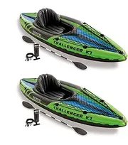 Intex Challenger K1 1-Person Inflatable Sporty Kayak w/Oars and Pump