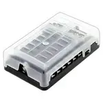 Jaylec 12 Way Blade Fuse Distribution Box with Red LEDs - FB3126