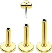 [COCHARM] F136 Titanium Hypoallergenic Helix Cartilage Tragus Piercing Jewellery 16G Threadless Cartilage Labret Bar 6mm 8mm Conch Bar Push Pin