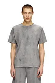 [Diesel] Diesel - T-shirt in waxed jersey - T-Shirts - Man - Grey XL Grey