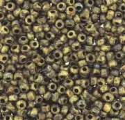 Picasso Brown tan Matte 22g Miyuki 8/0 Seed Bead (3-pack)
