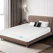 Dreamz King Single Spring Mattress Coil Bonnell Bed Sleep,Knitted Fabric, HD Foam, Memory Egg Crate Foam Euro Top Medium Coil Bedding, Breathable Top, 13CM Thickness, 15Yrs Warranty, White