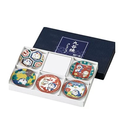 "Doraemon" Plate Small Plate Bean Plate Approx. 6cm Set of 5 Kutani Ware