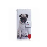 Pug Pattern Coloured Drawing Horizontal Flip Leather Case for Galaxy J6 Plus, with Holder & Card Slots & Wallet