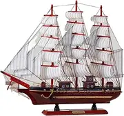 Sailboat Model Decorated Handicrafts Tabletop Carved Desk Red 50CM Display TV Cabinet Entrance Souvenir Men and Women