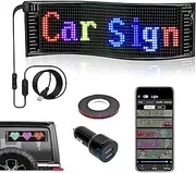 Flexible LED Car Sign Flexible LED Matrix Panel with Bluetooth Smart App Control, IP66 Waterproof Scrolling Message Display Board with Car Charger, Programmable Custom Text Pattern Graffiti