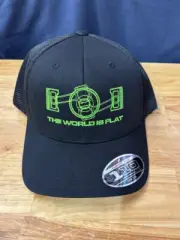 THE WORLD IS FLAT EMBROIDERED TRUCKER FLEXFIT HAT ENGLISH Cap Snapback GREEN