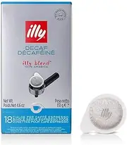 illy Decaffeinated ESE Espresso Coffee Paper Pods (Pack of 12, Total 216 servings)