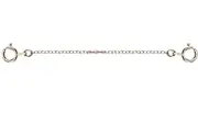 14k 1.2mm White Gold DOUBLE 4.5mm Spring Rings Clasp 2.40" Safety Chain Extender