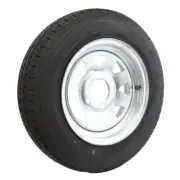 Trailer 14" Wheel Sunraysia Rim Fitted Tyre - Galvanised, 185mm Suit Ford