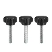 M5x30mm Male Thread Round Knurled Clamping Knobs Grip Thumb Screw on Type 3pcs