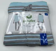 Honeydew NWT ladies Large Blue Gray Pant 1/4 Sleeve Shirt Pj Set sf1