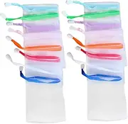 FOYTOKI 2sets Foaming Soap Net Soap Saver Holder Bar Net Pouch 30pcs*2 Random Color