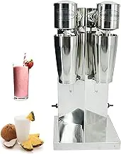Commercial Milk Shake Maker, Stainless Steel Milkshake Mixer with Safety Switch, 2 Speeds Adjustable, 800ML/Cup, 280W Electric Milk Shaking Machine for Restaurants Bars and Cafes(Double Head)