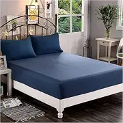 Elegant Comfort 1500 Premium Hotel Quality 1-Piece Fitted Sheet, Softest Quality Microfiber - Deep Pocket up to 16 inch, Wrinkle and Fade Resistant, King, Navy Blue