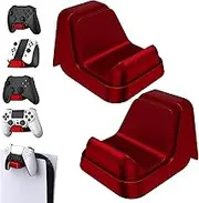 PlayVital 2 Pack Universal Game Controller Wall Mount for ps5 & Headset, Wall Mount Controller Stand for Xbox Series Controller, Wall Holder for Switch Pro Controller - Scarlet Red