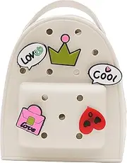 [wiroouia] Cute Silicone Jelly Backpack, Waterproof Jelly Backpack with Charm Cute Silicone Backpack, Cartoon Adjustable Travel Bag Lightweight Backpack Purse for Girl