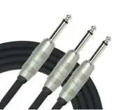 3ft Kirlin 1/4" TS Mono Male Plug to Dual 1/4" TS Mono Male Noise-Free Y-Cable