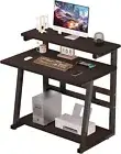 Computer Desk,EqiEch White Writing Table Small Desk for Small Spaces with Monito