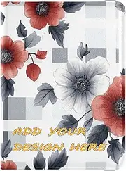 [miaozhen] custom Leather Passport Holder Cover Checkered Floral Pattern personalized Travel Documents Organizer Protector Passport Holder Case Ultra Slim, checkered floral pattern