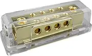 0/2 Gauge to 8 X 8 Gauge Power/Ground Distribution Block Gold Plated PD-15G