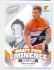 2013 Select AFL Prime Draft Pick Eminence Card DPE46 Rhys Palmer - GWS Giants
