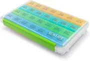 Monthly Pill Organizer 28 Day Case Organizerd by Week, Sukuos Moisture-Resistant Large 4 Week Month Pill Cases with Dust-Proof Box for Pills/Vitamin/Fish Oil/Supplements