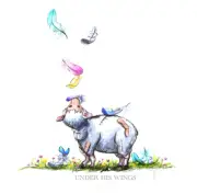 Nursery Art Print Sheep Wall Decor Canvas 20 24 Under HIS Wings Faith Christian