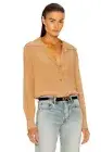Saint Laurent Open-collar Blouse in Crepe De Chine