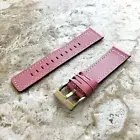 Pink Soft Leather Band Strap with White Stitches for Fitbit Versa 3 4 & Sense 2