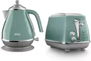 Icona Capitals Kettle and Toaster Set CTOCGR-KBOC, 2 Slice Toaster with Rehea...