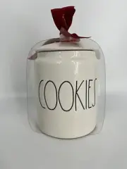 Rae Dunn Christmas Cookie Jar Cream Colored Holiday Festive Canisters New Xmas