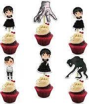 Wedesday Cupcake Topper | Gothic Cake Decoration for Spooky, Quirky Birthday Parties & Halloween-Themed Celebrations