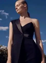 NWT RRP $690 Sass & Bide STRAIGHT TALK One Shoulder Tuxedo Dress Size 40 10