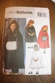 Butterick Pattern #4013 for Children's/Girl Size 6,7,8, Cape, Muff & Headband
