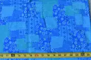 By 1/2 Yd, Vintage, Blue & Turquoise Patchwork Print, Fabric Traditions, P7723