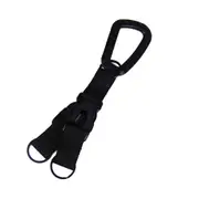 D Shape Tactical Buckle Climbing Buckle Carabiner Multifunctional Woven Key Chain Backpack Accessories BLACK COLOR